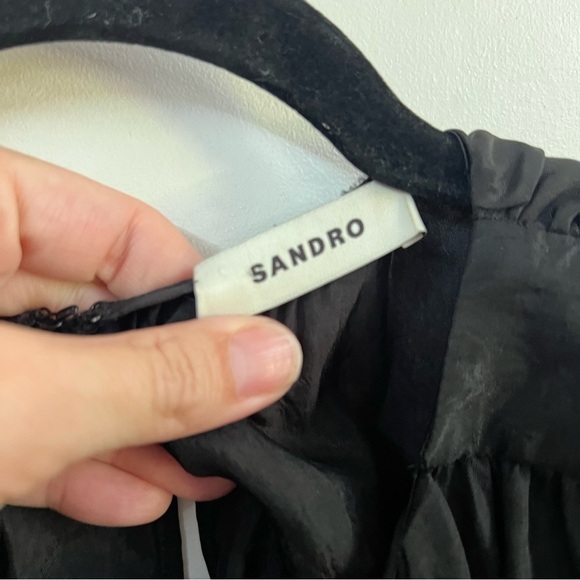 Sandro Paris Plaza Embellished Cut Out Midi Dress - Picture 9 of 16